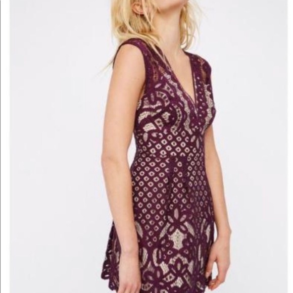 One Million Lovers Dress sz 0 burgundy Free People - Picture 1 of 3